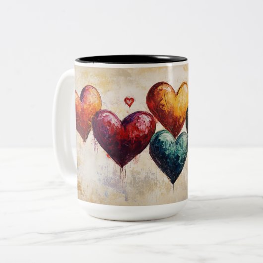 Tasse 2 Couleurs Personalized Valentine Coffee Mug, Custom Valentin (Devant gauche)
