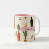 Tasse 2 Couleurs Personalized Whimsical Carrot Patch Rustic (Devant droit)