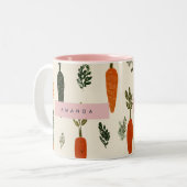 Tasse 2 Couleurs Personalized Whimsical Carrot Patch Rustic (Devant gauche)