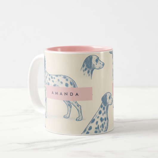Tasse 2 Couleurs Personalized Whimsical Charming Dalmatian Pattern (Devant gauche)