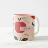 Tasse 2 Couleurs Personalized Whimsical Red Apple Harvest (Devant droit)