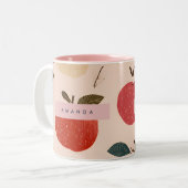 Tasse 2 Couleurs Personalized Whimsical Red Apple Harvest (Devant gauche)