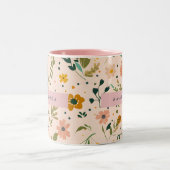Tasse 2 Couleurs Personalized Whimsical Wildflower Meadow (Centre)