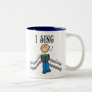 Tasse 2 Couleurs Personnage Bâton Masculin T-shirts et Cadeaux Je C