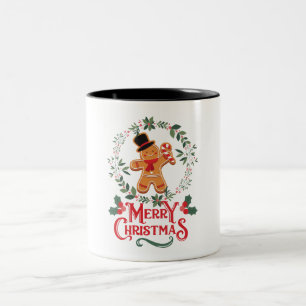 Tasse 2 Couleurs Personnage de pain d'épice de dessin animé vert ro