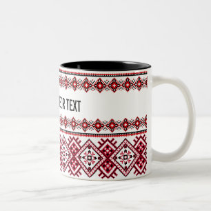 Tasse 2 Couleurs Personnalisable Broderie ukrainienne Vyshyvanka
