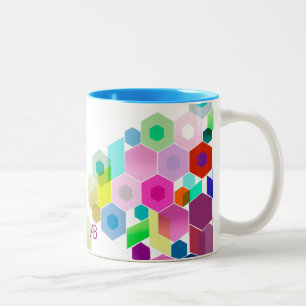 Tasse 2 Couleurs Personnalisable : Hexagonal