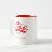 Tasse 2 Couleurs Personnalisable Saint Valentin Je t'aime (Devant gauche)