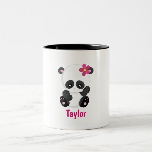 Tasse 2 Couleurs Personnalisation de Cute Panda Lover (Centre)