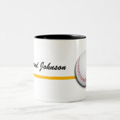 Tasse 2 Couleurs Personnalisation du baseball avec le nom (Centre)