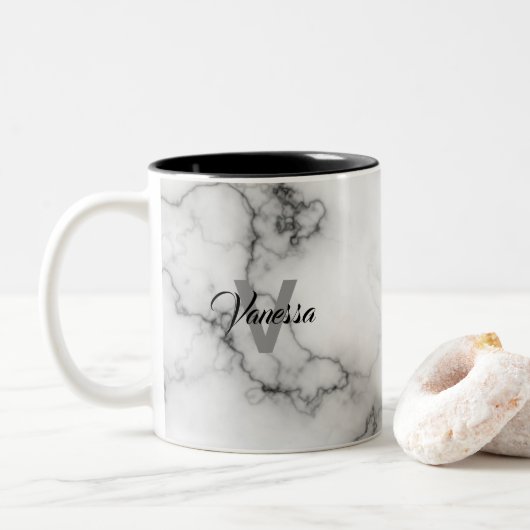 Tasse 2 Couleurs Personnalisation du Motif de marbre (Avec donut)