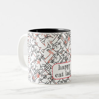 Tasse 2 Couleurs personnalisation : femme de chat sans enfant