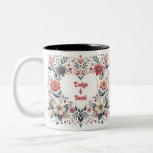 Tasse 2 Couleurs Personnalisé AI généré Boho Heart Design