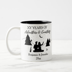 Tasse 2 Couleurs Personnalisé Années d'aventure et de comptage Anni