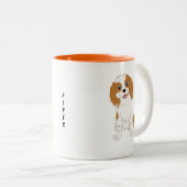 Tasse 2 Couleurs Personnalisé Blenheim Cavalier Spaniel (Devant droit)