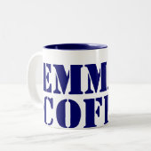 Tasse 2 Couleurs Personnalisé Bleu (Devant gauche)