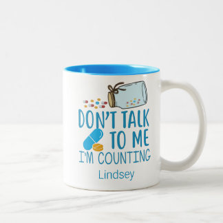 Tasse 2 Couleurs Personnalisé Blue Funny Pharmacist/ Tech Café