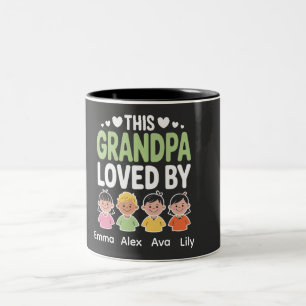 Tasse 2 Couleurs Personnalisé Ce Grand-Père Aimé Par – Enfants Pers