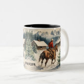 Tasse 2 Couleurs Personnalisé Cowboy Western (Devant droit)