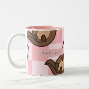 Tasse 2 Couleurs Personnalisé Cute Otter Amour avec Motif de coeur