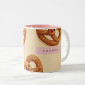 Tasse 2 Couleurs Personnalisé Cute Smiling Motif Pretzel (Devant droit)