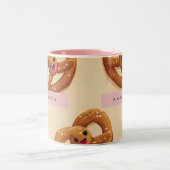 Tasse 2 Couleurs Personnalisé Cute Smiling Motif Pretzel (Centre)