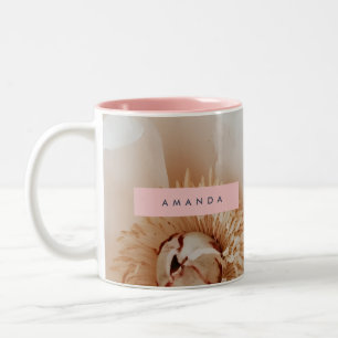 Tasse 2 Couleurs Personnalisé Elegant Blush Peony Floral Art