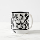 Tasse 2 Couleurs Personnalisé en noir et blanc (Devant droit)