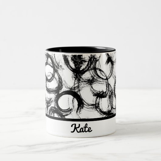 Tasse 2 Couleurs Personnalisé en noir et blanc (Centre)