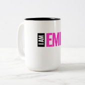 Tasse 2 Couleurs Personnalisé "I Am Emily" (Devant gauche)