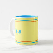 Tasse 2 Couleurs Personnalisé Jaune Lumineux (Devant gauche)