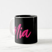 Tasse 2 Couleurs Personnalisé Nom personnalisé Minimal monogramme M (Devant gauche)