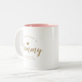 Tasse 2 Couleurs Personnalisé Nouveau bébé maman Faire-part (Devant gauche)