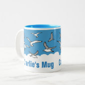 Tasse 2 Couleurs Personnalisé pour l'Oiseau (Devant gauche)