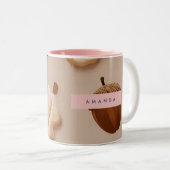 Tasse 2 Couleurs Personnalisé Rustic Acorn & Oak Leaf Motif (Devant droit)