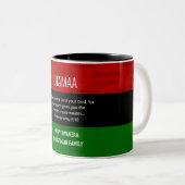 Tasse 2 Couleurs Personnalisé UJAMAA Kwanzaa (Devant droit)