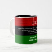Tasse 2 Couleurs Personnalisé UJIMA Kwanzaa (Devant gauche)