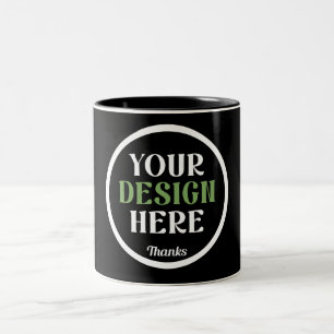 Tasse 2 Couleurs personnalisé, unique, élégant et minimaliste
