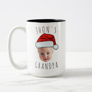 Tasse 2 Couleurs Personnalisé Visage bébé Père Noël Chapeau Photo d