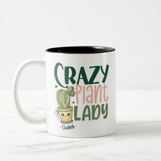 Tasse 2 Couleurs Personnalisée La Dame Plante folle (Gauche)