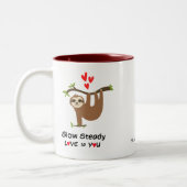 Tasse 2 Couleurs Personnaliser Adorable Heureuse Sainte-Valentin (Gauche)