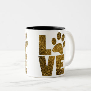 Tasse 2 Couleurs Personnaliser Golden Parties scintillant Love Text