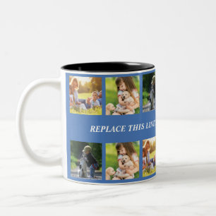 Tasse 2 Couleurs Personnaliser le collage photo et le texte