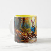 Tasse 2 Couleurs Personnaliser le nom Panier Oeufs de Pâques Peter (Devant gauche)