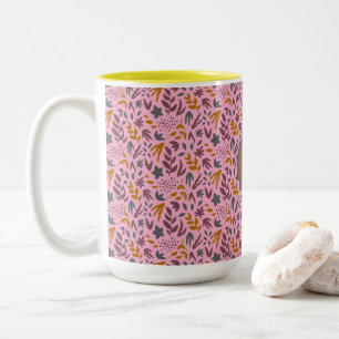 Tasse 2 Couleurs Personnaliser sur le Motif botanique