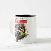 Tasse 2 Couleurs Personnalized Motocross (Devant gauche)