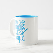 Tasse 2 Couleurs Personne ne cuisine comme maman mère grecque (Devant gauche)
