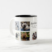 Tasse 2 Couleurs Pet Memorial PHOTO COLLAGE Don - AJOUTER DU TEXTE (Devant gauche)
