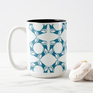 Tasse 2 Couleurs Pétale sarcelle géométrique moderne