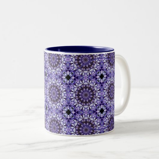 Tasse 2 Couleurs Pétales de fleurs d'Hydrangea Abstrait Ajouter vot (Devant droit)